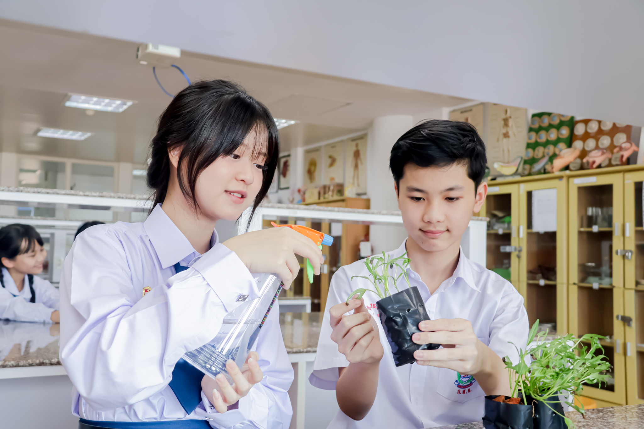 Students exploring robotics and computing